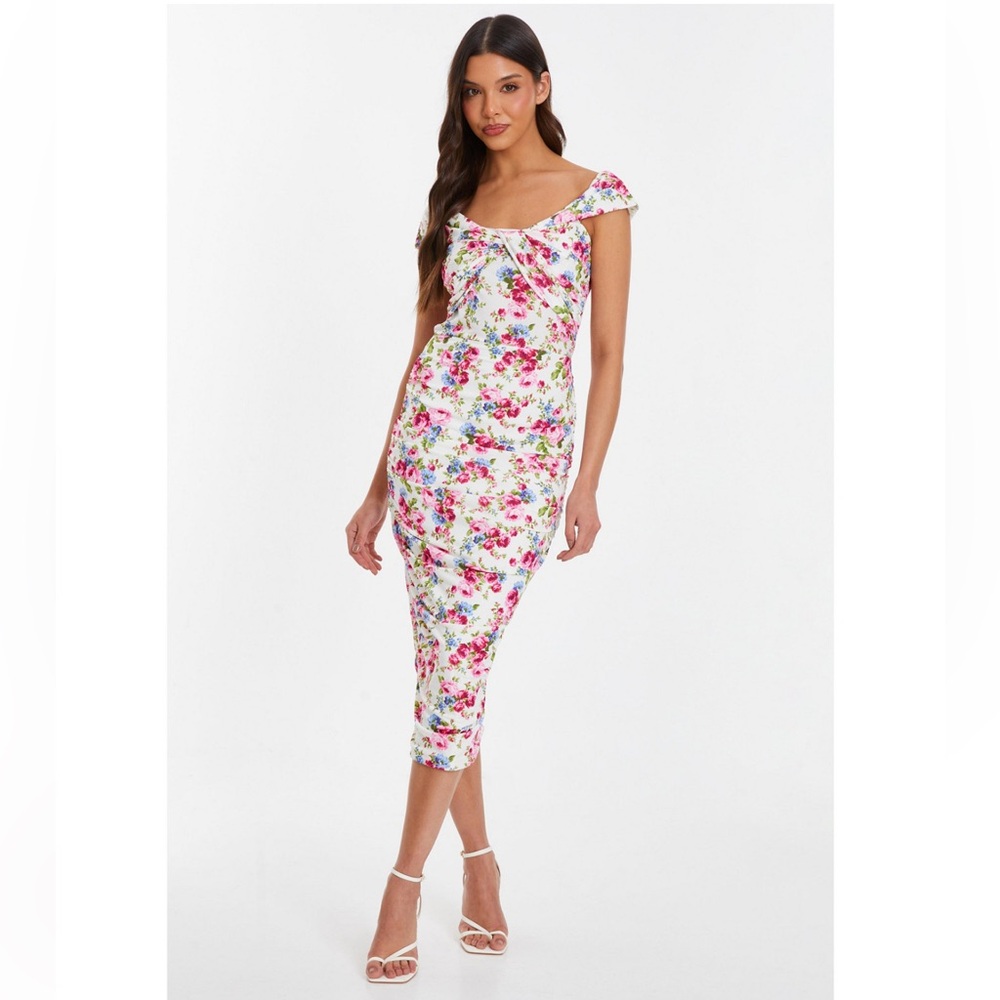 Floral Bardot Midi Dress
QUIZ